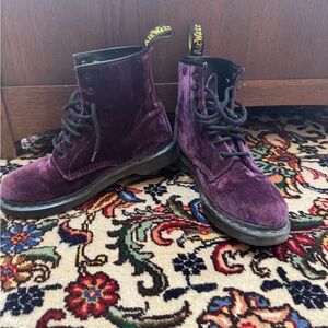 *SOLD* Dr. Martens Black and Purple Velvet Boots